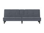 Sofa bed with cup holders, dark grey velvet 90035WGXG