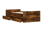 Bed frame with drawers, smoked oak, 100x200 cm, 42288UIFL