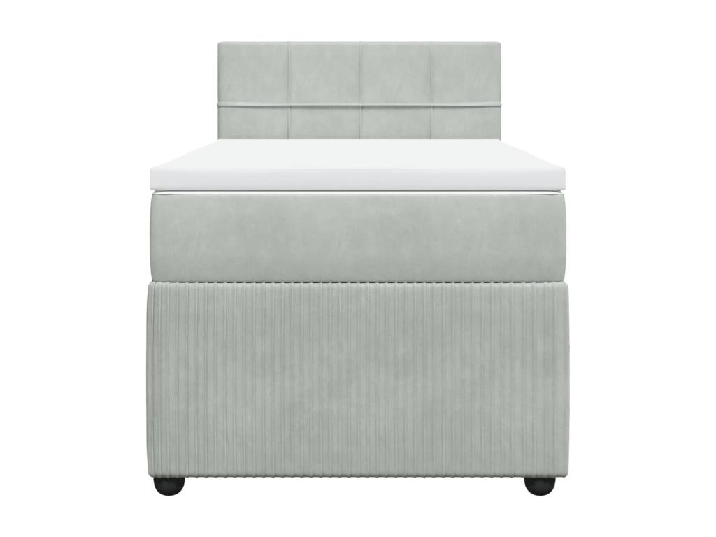 Bohometop bed base and mattress, light grey, 100x200cm, velvet, 31296SGSK