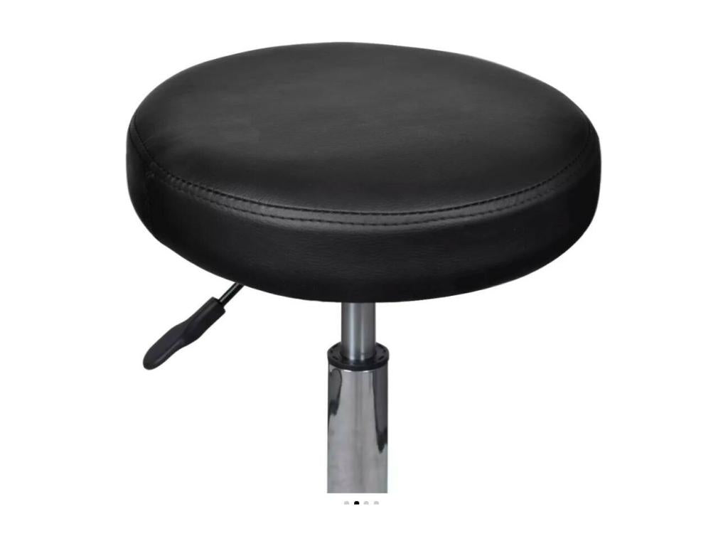 Bohometop 45509OYQN Black Faux Leather Round Office Stool