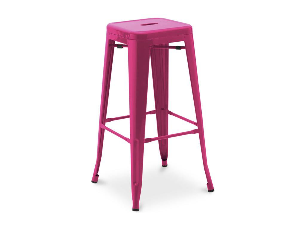 Bohometop 76cm Reinforced Polished Steel Industrial High Stool --Color Bohometop 51125UXNI