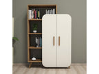 Bohometop 2-Door Bookcase 90x132cm Natural Wood and Cream White 79538SSWB