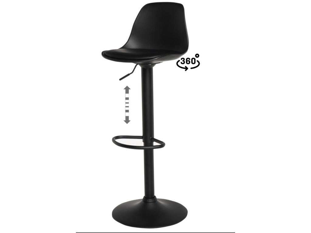 Bohometop Modern Swivel and Height-Adjustable Stool - Black 37250PXZP