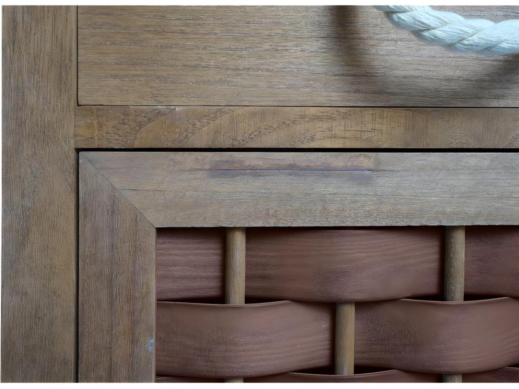 Bohometop-K83 Dark Brown Poly Rattan Chest of Drawers 82633ITSG