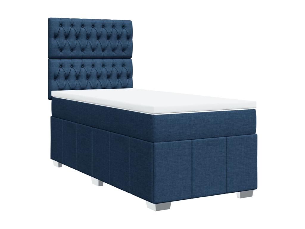 Bohometop bed base with mattress, blue, 80x200 cm, fabric, 01177IYDZ