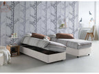 Bohometop Single Bed with Storage Bed and Eco-Leather Upholstery, Made in Italy, Side Opening, Includes 80x190 cm Mattress, White 91581WCFJ