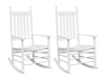 Rocking chairs with curved seats, set of 2, white solid fir wood, 71543SDOO