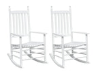 Rocking chairs with curved seats, set of 2, white solid fir wood, 71543SDOO
