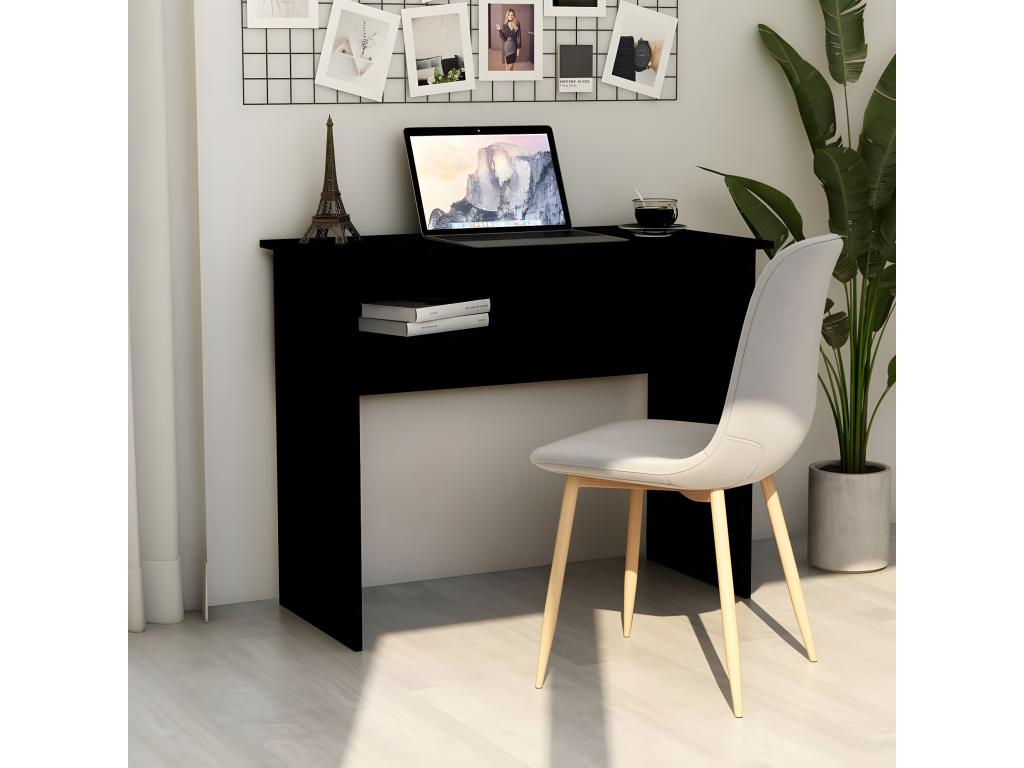 Black Desk 90x50x74 cm Chipboard 87658DFJQ