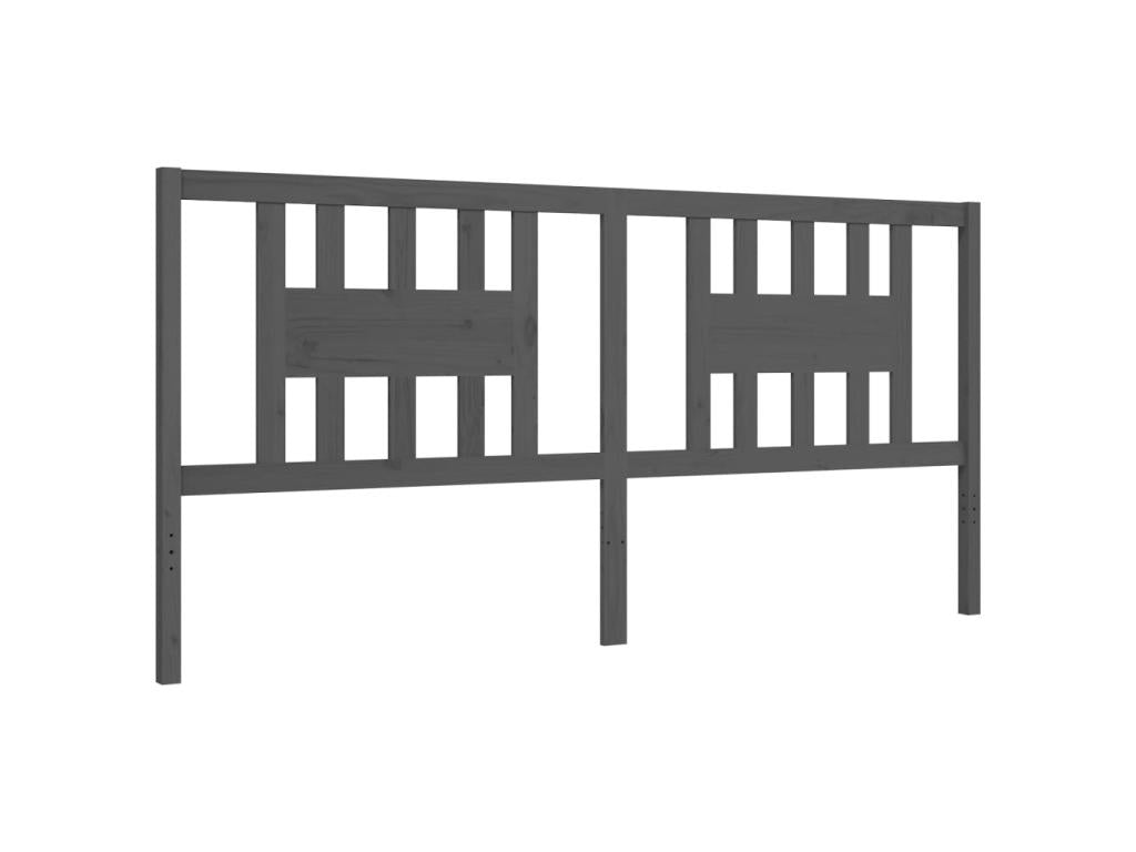 Grey bed frame without mattress, 200x200 cm, solid wood, 13026JQOA