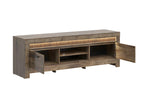 Bohometop 180cm TV Stand with 2 Doors, 2 Shelves, and LED Lighting Included - Wood - 61834JUFE