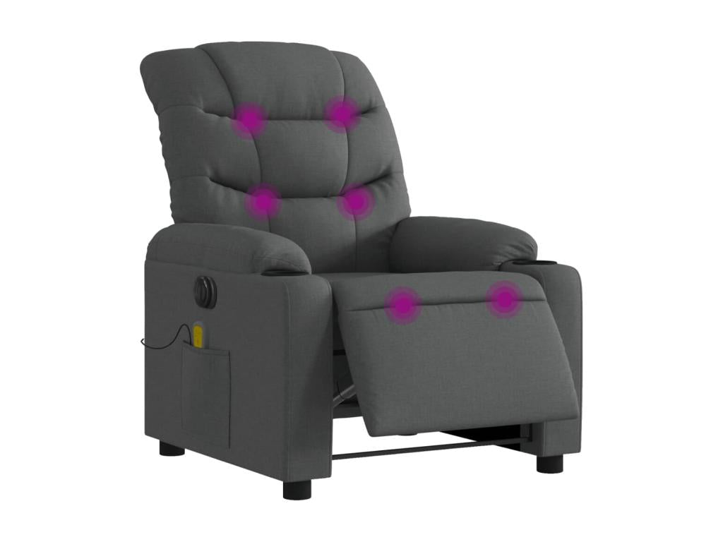 Dark grey fabric electric massage recliner 21655YOEY