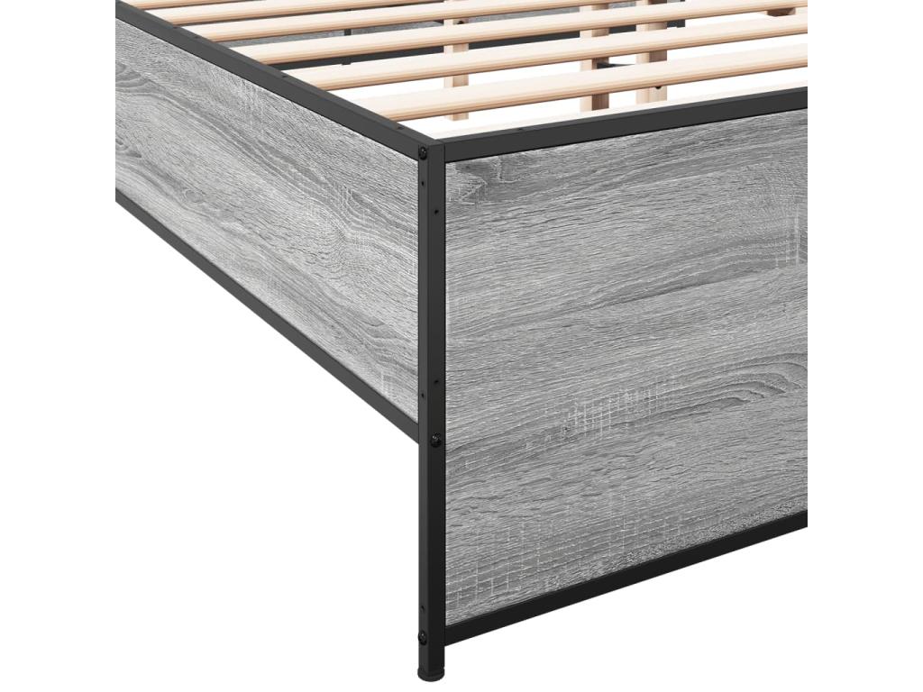 Bohometop grey bed frame 120x200 cm engineered wood and metal 28154JRDU