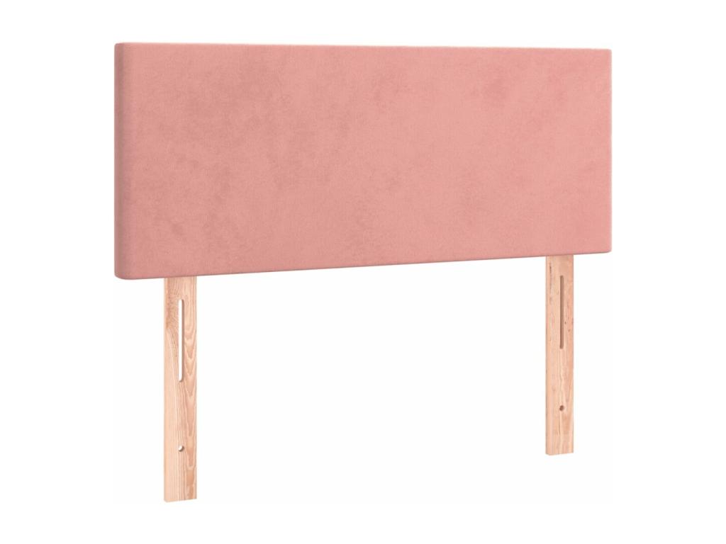 Upholstered bed base with mattress, Pink, 90x190 cm, Velvet, 25961GTGR