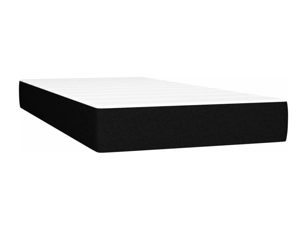 Upholstered bed base with mattress, black, 90x190 cm, fabric, 21971LRDH