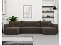 Bohometop U-shaped corner sofa with sleeping function and brown fabric 22850DKJS