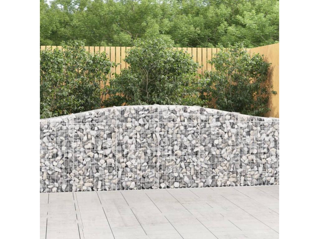 Arched gabion baskets, 10 pcs, 400x30x80-100, galvanized iron, 01636MBXY