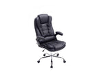 Office chair - Faux leather / Chrome metal - Black - Bohometop 54165ZDBS