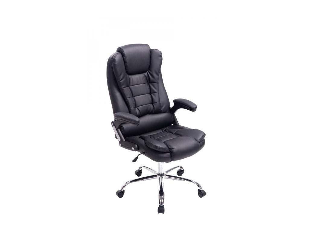 Office chair - Faux leather / Chrome metal - Black - Bohometop 54165ZDBS