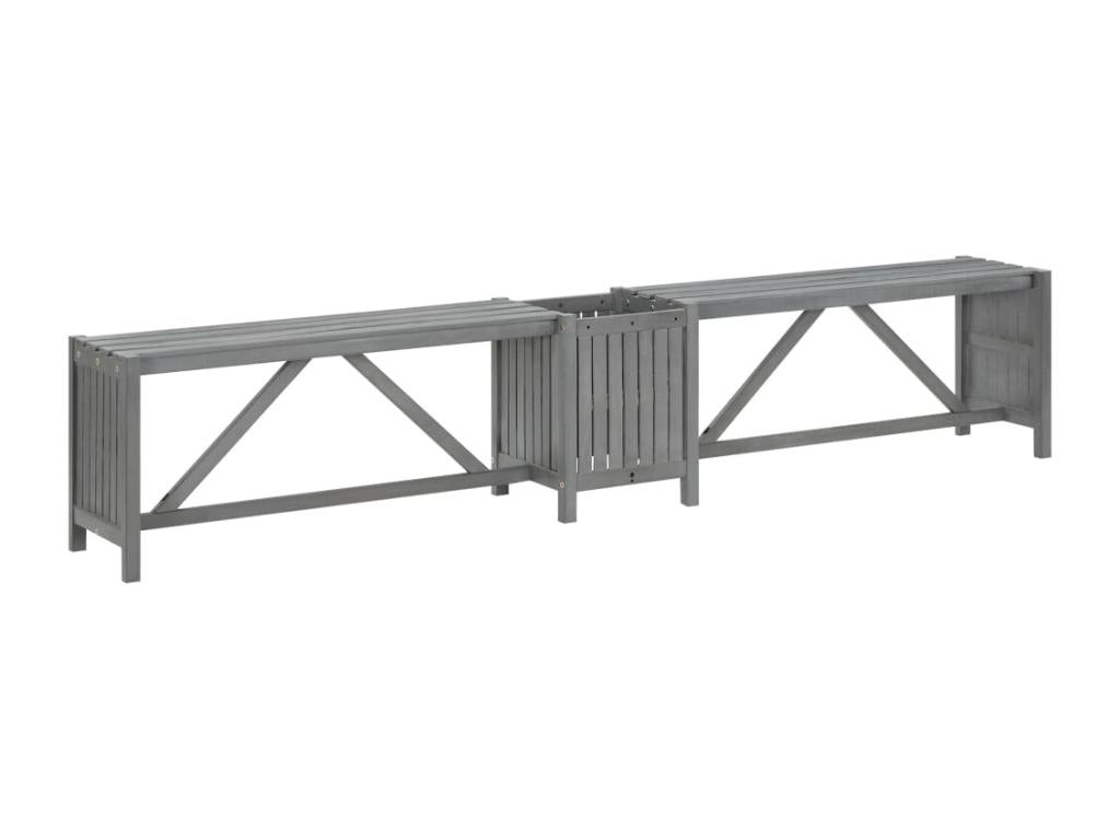 Garden corner bench and planter 117 cm Bohometop wood gray 13484KPSV
