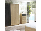 Bohometop - 5-Drawer Chest of Drawers in Oak and Black Wood Effect 27761PMFG