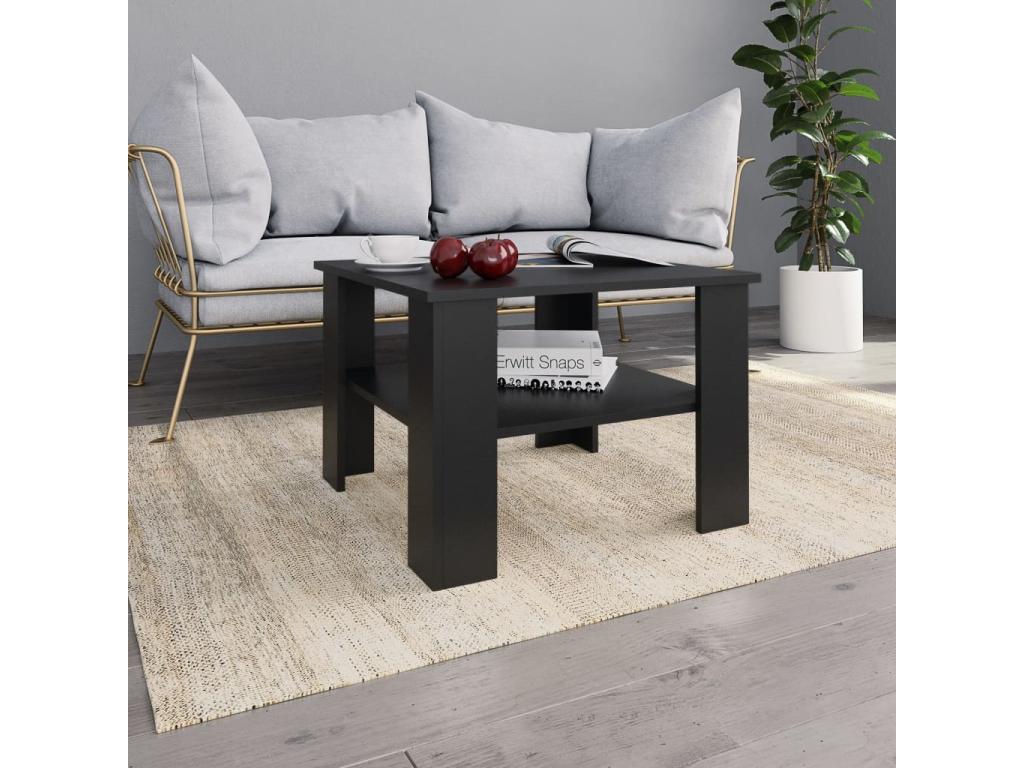 Coffee table, black, 60x60x42 cm, engineered wood, 80207PZPA