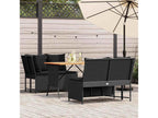3-piece garden furniture set with cushions, black woven resin 84708VIRQ