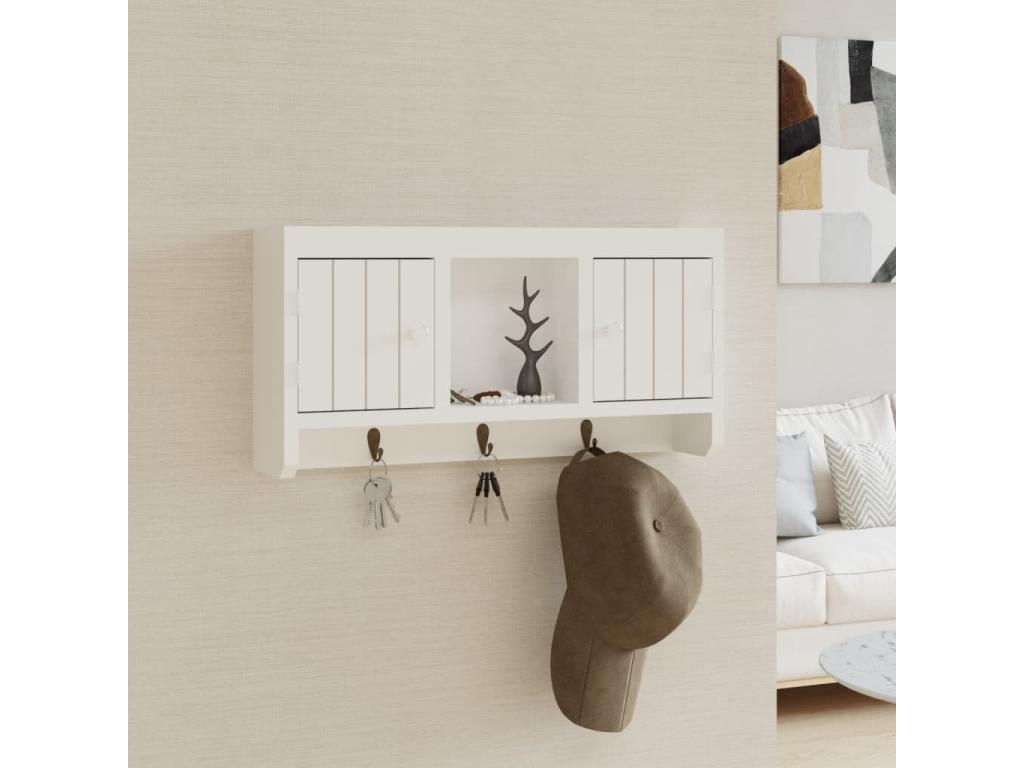 Key Cabinet, White, 40x8.5x20 cm, Engineered Wood and Steel, 82241GYKE