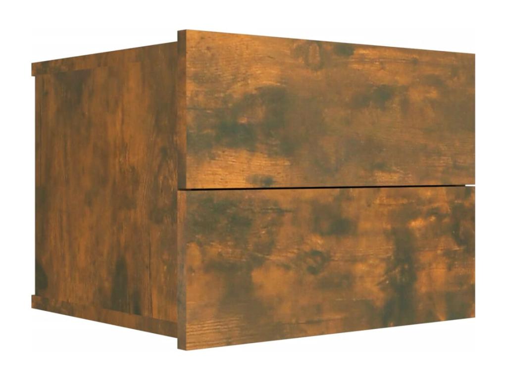 2-piece bedside tables, smoked oak, 40x30x30 cm, engineered wood