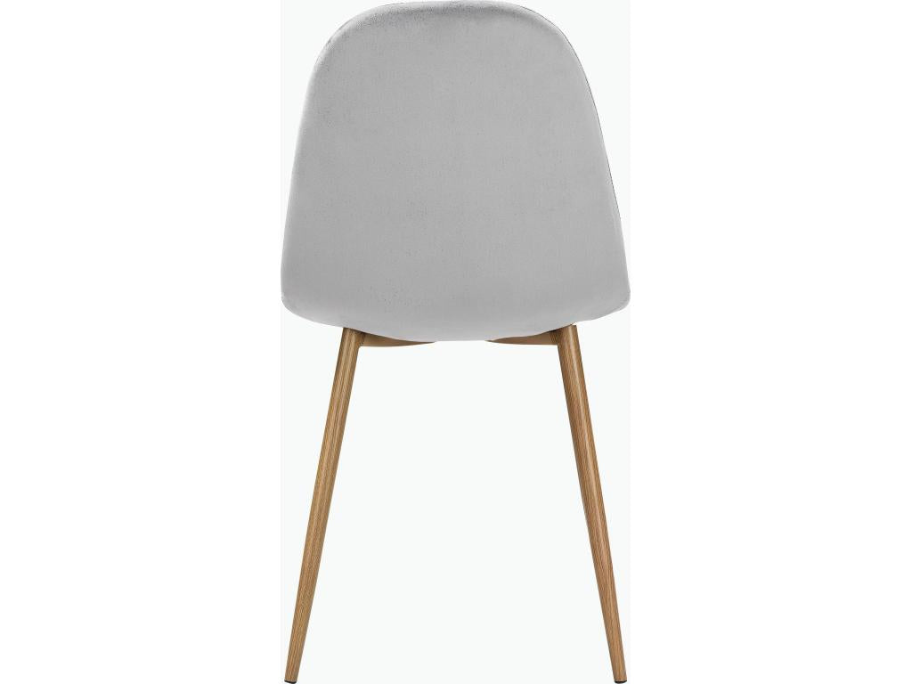 Bohometop - Set of 4 dining chairs in grey velvet with oak legs 05011BUVE