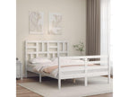 Bed frame with white headboard, 120x200 cm, solid wood, 52871VSZD