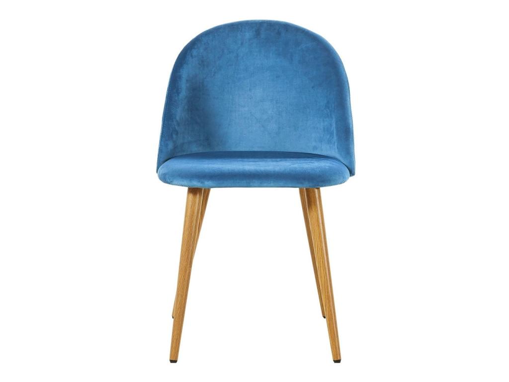 Bohometop - Set of 4 Velvet Chairs - Scandinavian Inspired - Blue 88546UJDU