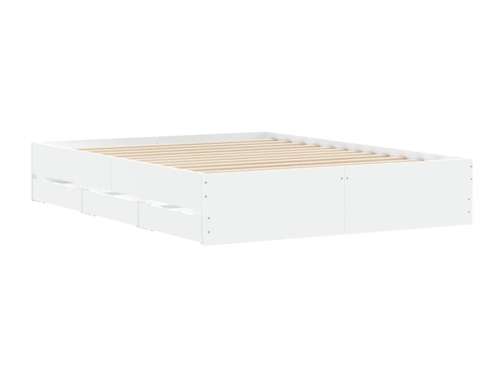 Bed frame with drawers, mattress not included, white, 140x200 cm, 41542VDPS