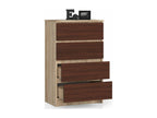Bohometop 4-drawer chest, 60x99x40 cm, brown wood, 49469IPZQ