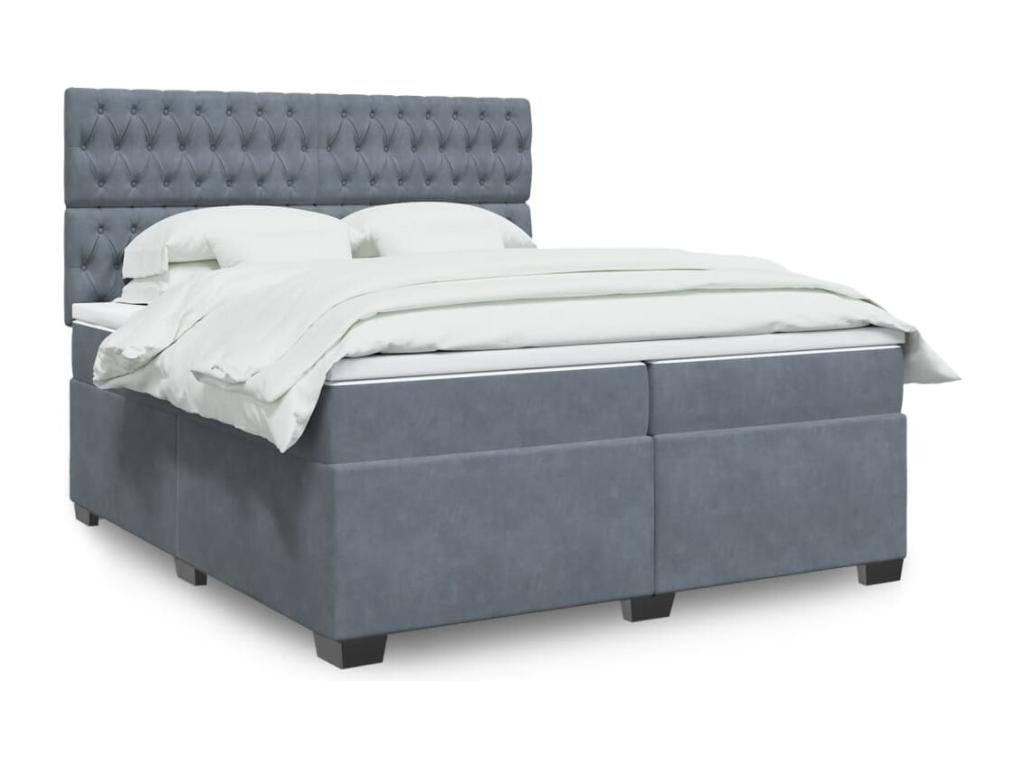Bohometop bed base and mattress, Dark Grey 200x200cm Velvet 18141FEME