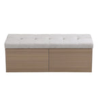 49 Shoe Storage Bench Entryway Shoe Cabinet Storage Ottoman with Padded Seat Cushion and Double Doors