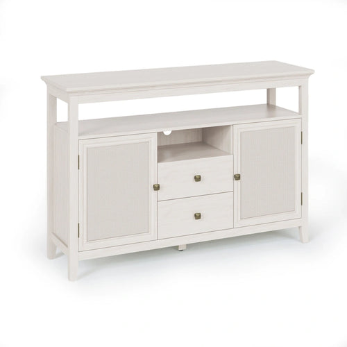 52.8 Rattan Sideboard, Boho Farmhouse Storage Cabinet with Adjustable Shelves, Accent Buffet Cabinet for Kitchen