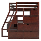 Full Size Loft Bed with 7 Drawers 2 Shelves and Desk