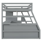 Full Size Loft Bed with 7 Drawers 2 Shelves and Desk