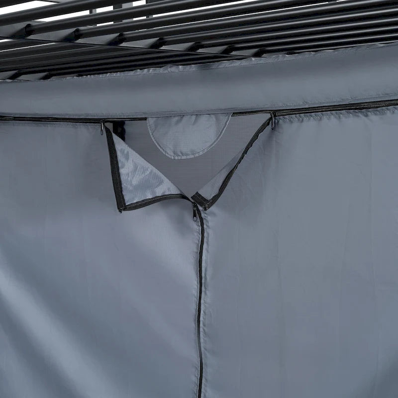 Full Size Loft Metal Bed with Desk,Shelves,Power Outlet,LED Light and Wardrobe