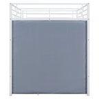 Full Size Loft Metal Bed with Desk,Shelves,Power Outlet,LED Light and Wardrobe