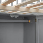 Full size Loft Bed with Bookshelf,Drawers,Desk,and Wardrobe