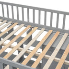 Full size Loft Bed with Bookshelf,Drawers,Desk,and Wardrobe