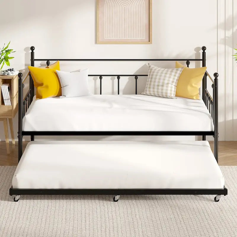VECELO Twin Trundle Bed Frame Only