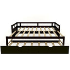 Black Pine Wood Twin Size Daybed with Trundle and Slat Kit - Elegant Design