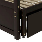 Black Pine Wood Twin Size Daybed with Trundle and Slat Kit - Elegant Design