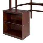 Full Pine Loft Bed with Desk and Writing Board