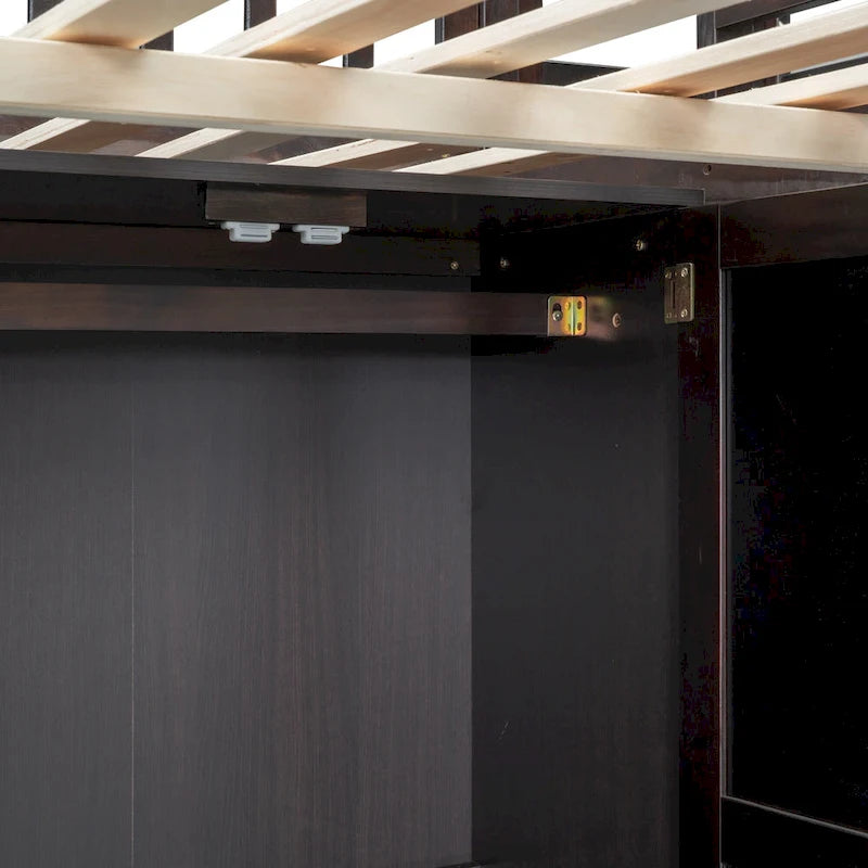 Full Pine Loft Bed with Desk and Storage