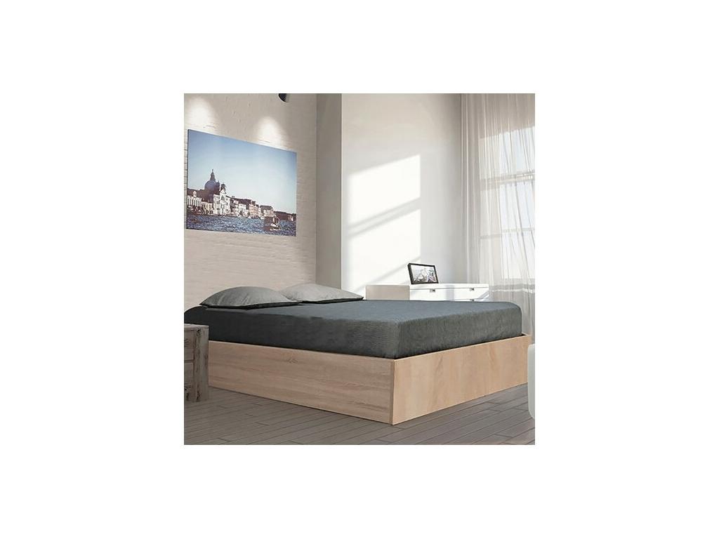 Bohometop 140x190 cm storage bed with slatted base / Whitewashed oak finish 81629RHZV