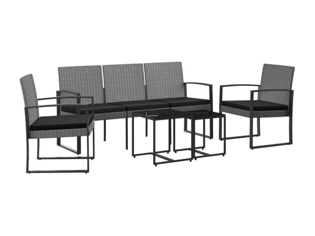 5-piece garden dining set with cushions, dark grey rattan PP 44176OGIV